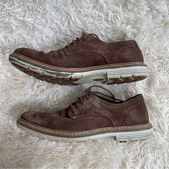 TIMBERLAND Shoes Brown Suede Oxford Lace Up Sensorflex Comfort defender size 9 - Picture 4 of 11